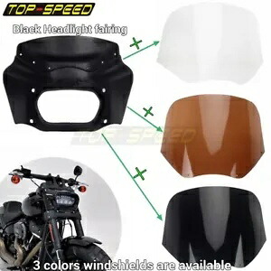 フロントヘッドライトフェアリングカバー 11インチフロントガラス付き ソフテイル 114 FXFBS 2018-up用 Front Headlight Fairing Cover w/11'' Windshield For Softail 114 FXFBS 2018-up 【並行輸入品】