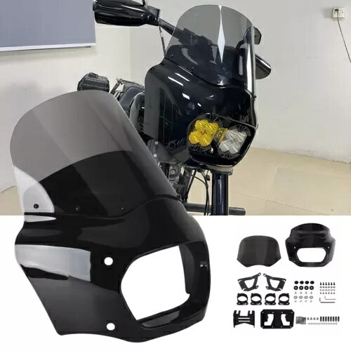 フロントヘッドライトフェアリングフロントガラスブラケットキットハーレーソフティアルファットボブFXFBS用 Front Headlight Fairing Windshield Bracket Kit For Harley Softial Fat Bob FXFBS 【並行輸入品】|カスタムパーツ WORLD倉庫
