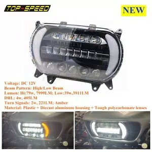 ハーレーデュアル LED ヘッドライトプロジェクターランプロードグライドランニングライト 2015-2020 For Harley Dual LED Headlight Projector Lamp Road Glide Running Lights 2015-2020 【並行輸入品】