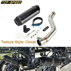 オートバイカーボンファイバークローバーマッフルエキゾーストパイプフィットハーレーパンアメリカ 1250 Motorcycle Carbon Fiber Clover Muffle Exhaust Pipe Fit Harley Pan America 1250 【並行輸入品】