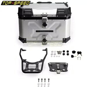 アルミリア荷物トップボックス ブラケットキット付き パンアメリカ RA1250 RA1250S 21-22用 Aluminum Rear Luggage Top Box w/Bracket Kit For Pan America RA1250 RA1250S 21-22 【並行輸入品】｜カスタムパーツ WORLD倉庫