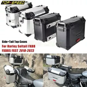 サイドケース リア荷物 + テールトップボックス ブラケット付き ハーレーストリートボブスタンダード用 Side Cases Rear Luggage +Tail Top Box w/Bracket For Harley Street Bob Standard 【並行輸入品】