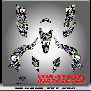 ヤマハ YFZ 450 グラフィックスキット 2003 2004 2005 2006 2007 2008 ステッカーデカールキット Yamaha YFZ 450 graphics kit 2003 2004 2005 2006 2007 2008 stickers decals kit 【並行輸入品】|カスタムパーツ WORLD倉庫