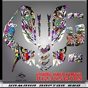 ヤマハ ラプター 660 660R フルグラフィック デカール ステッカー キット ATV YAMAHA RAPTOR 660 660R FULL GRAPHICS DECALS STICKERS KIT ATV 【並行輸入品】