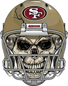サンフランシスコ 49ers スカル デカール ~ ビニール カー ステッカー - 壁、コーンホール グラフィック San Francisco 49ers Skull Decal ~ Vinyl Car Sticker - Wall, Cornholes Graphics 【並行輸入品】