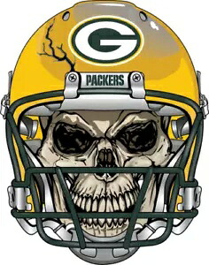 グリーンベイ パッカーズのスカル デカール ~ ビニール カー ステッカー - 壁、コーンホール グラフィック Green Bay Packers Skull Decal ~ Vinyl Car Sticker - Wall, Cornholes Graphics 【並行輸入品】