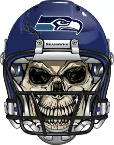 シアトル シーホークス スカル デカール ~ ビニール カー ステッカー - 壁、コーンホール グラフィック Seattle Seahawks Skull Decal ~ Vinyl Car Sticker - Wall, Cornholes Graphics 【並行輸入品】