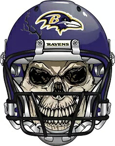 ボルチモア レイブンズ スカル デカール ~ ビニール カー ステッカー - 壁、コーンホール グラフィック Baltimore Ravens Skull Decal ~ Vinyl Car Sticker - Wall, Cornholes Graphics 【並行輸入品】