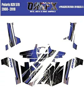 2008 - 2018 Polaris RZR 570 UTV グラフィックスキット D35-5 ブルー 2008 - 2018 Polaris RZR 570 UTV Graphics Kit D35-5 Blue 【並行輸入品】