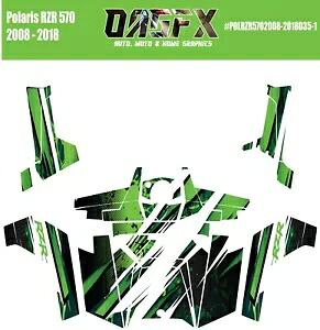 2008 - 2018 Polaris RZR 570 UTV グラフィックス キット D35-1 グリーン 2008 - 2018 Polaris RZR 570 UTV Graphics Kit D35-1 Green 【並行輸入品】