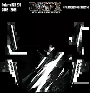 2008 - 2018 Polaris RZR 570 UTV グラフィックスキット D33-7 ステルスブラック 2008 - 2018 Polaris RZR 570 UTV Graphics Kit D33-7 Stealth Black 【並行輸入品】