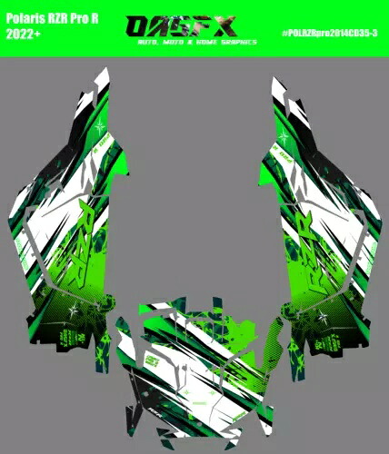 2022-2024 Polaris RZR Pro R OAGFX グラフィックス キット D35-4 グリーン 2022-2024 Polaris RZR Pro R OAGFX Graphics Kit D35-4 Green 【並行輸入品】｜カスタムパーツ WORLD倉庫
