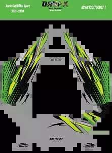 2015 - 2020 Arctic Cat Wildcat 700 スポーツ グラフィック キット 57-1 グリーン 2015 - 2020 Arctic Cat Wildcat 700 Sport Graphic Kit 57-1 Green 【並行輸入品】