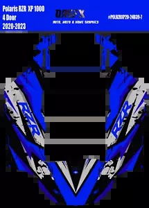 2020 - 2023 Polaris RZR XP 1000 4 ドア グラフィックス キット D39-7 ブルー 2020 - 2023 Polaris RZR XP 1000 4 Door Graphics Kit D39-7 Blue 【並行輸入品】
