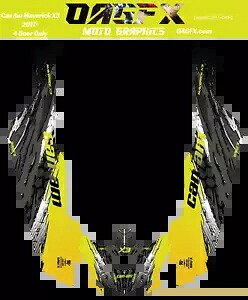 2017+ Can Am X3 4 ドア マーベリック RR DS グラフィックス キット プロ エディション D49-2 イエロー 2017+ Can Am X3 4 Door Maverick RR DS Graphics Kit Pro Edition D49-2 Yellow 【並行輸入品】