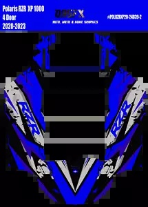 2020 - 2023 Polaris RZR XP 1000 4 ドア グラフィックス キット D39-2 ブルー 2020 - 2023 Polaris RZR XP 1000 4 Door Graphics Kit D39-2 Blue 【並行輸入品】