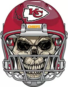 カンザスシティ チーフスのスカル デカール ~ ビニール カー ステッカー - 壁、コーンホール グラフィック Kansas City Chiefs Skull Decal ~ Vinyl Car Sticker - Wall, Cornholes Graphics 【並行輸入品】