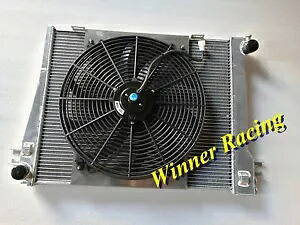 アルミラジエーター & 16 インチファン BMW 3 E30 320i 323i 325i 325ix 325e M20 MT 82-93 に適合。 Aluminum Radiator & 16\