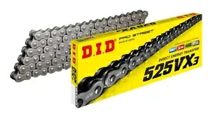 DID PRO-STREET 525 VX3 X-RING バイクチェーン (RAW) 124 リンク リベットリンク DID PRO-STREET 525 VX3 X-RING MOTORCYCLE CHAIN (RAW) 124 LINKS Rivet Link 【並行輸入品】