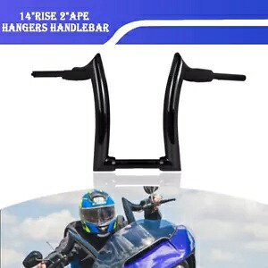 14インチ ライズ 2インチ エイプ ハンガー ハンドルバー ハーレー ダイナ スイッチバックに適合 14'' Rise 2\