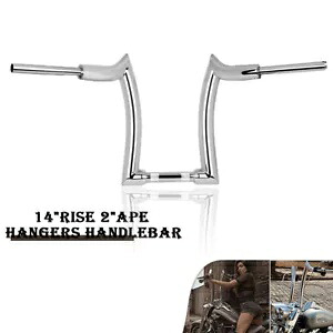 14 ''ライズハンドルバーハンドルバーオートバイハーレーソフテイルローライダーに適合 14'' Rise Handlebar Handle bars Motorcycle Fit For Harley Softail Low Rider 【並行輸入品】
