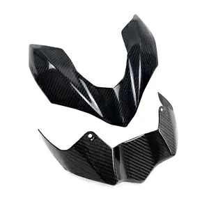 100% リアルカーボンファイバー 2017 - 2019 Z900 フロントヘッドライトカバーガードフェアリング 100% Real Carbon Fiber For 2017 - 2019 Z900 Front Headlight Cover Guard Fairing 【並行輸入品】