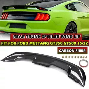 2015-2022 フォード マスタング GT500 GT350 カーボンファイバールックリアトランクスポイラーウィング For 2015-2022 Ford Mustang GT500 GT350 Carbon Fiber Look Rear Trunk Spoiler Wing 【並行輸入品】
