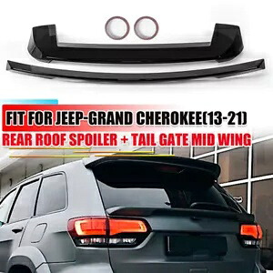 ジープグランドチェロキー R スタイルリアルーフスポイラー + テールゲートミッドウィングキット 13-2021 For Jeep Grand Cherokee R Style Rear Roof Spoiler +Tailgate Mid Wing Kit 13-2021 【並行輸入品】