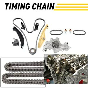 タイミングチェーンキット & ウォーターポンプ 2011-2019 フォード F150 エクスプローラー エッジ フレックス 3.5 3.7用 Timing Chain Kit & Water Pump For 2011-2019 Ford F150 Explorer Edge Flex 3.5 3.7 【並行輸入品】