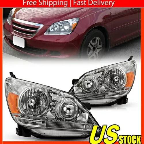 2005 2006 2007 オデッセイ交換用ホンダヘッドライトヘッドランプ左 + 右 For 2005 2006 2007 Odyssey Replacement Honda Headlights Headlamps Left+Right 【並行輸入品】