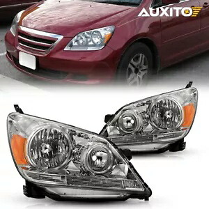 2005 2006 2007 オデッセイ クローム ホンダ クリア ヘッドライト アセンブリ ペア L+R For 2005 2006 2007 Odyssey Chrome Honda Clear Headlights Assembly Pair L+R 【並行輸入品】