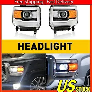 2014-2019 GMC シエラ プロジェクター 2500HD 1500 3500HD ブラック ヘッドライト L+R 14-18 For 2014-2019 GMC Sierra Projector 2500HD 1500 3500HD Black Headlights L+R 14-18 【並行輸入品】｜カスタムパーツ WORLD倉庫