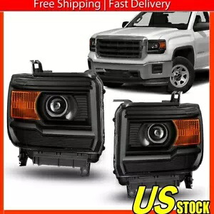 2014-15 GMC シエラ 15-19 1500 2500 3500HD 黒プロジェクターヘッドライトヘッドランプ For 2014-15 GMC Sierra 15-19 1500 2500 3500HD Black Projector Headlight Headlamp 【並行輸入品】｜カスタムパーツ WORLD倉庫