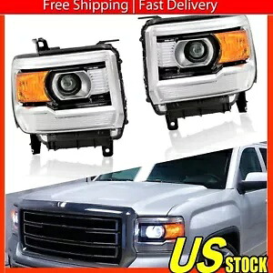 2014-15 GMC シエラ 15-19 2500HD 1500 3500HD ブラック プロジェクター ヘッドライト ペア For 2014-15 GMC Sierra 15-19 2500HD 1500 3500HD Black Projector Headlights Pair 【並行輸入品】｜カスタムパーツ WORLD倉庫