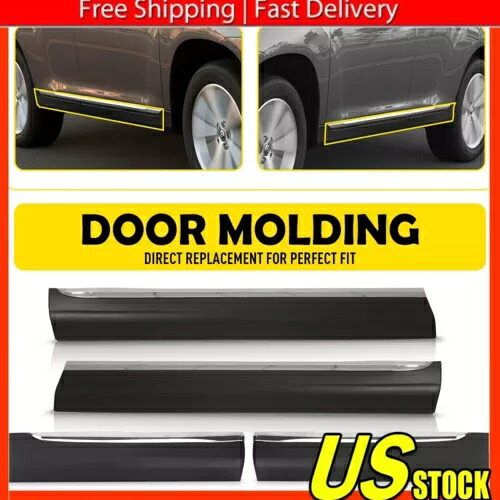フロントリアドア下部モールディング左 + 右トリム 2011-2013 トヨタ ハイランダー Front Rear Door Lower Molding Left+Right Trim For 2011-2013 Toyota Highlander 【並行輸入品】