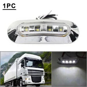 4 LED サイドクリアランスマーカー白色光フィット車トラックトレーラーピックアップ 12V 24V 4 LED Side Clearance Marker White Light Fit Car Truck Trailer Pickup 12V 24V 【並行輸入品】