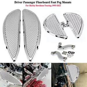 クロームドライバー助手席フロアボードフットペグマウントハーレーロードキングトライグライド用 Chrome Driver Passenger Floorboard Foot Peg Mount For Harley Road King Tri Glide 【並行輸入品】
