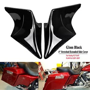 ハーレーエレクトラロードストリートグライド用グロスブラックストレッチ拡張サイドカバー Gloss Black Stretched Extended Side Cover For Harley Electra Road Street Glide 【並行輸入品】|カスタムパーツ WORLD倉庫
