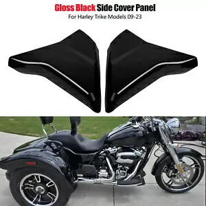 ビビッドブラック左右サイドカバーパネルハーレートライグライドFLHTCUTG 2009-2023用 Vivid Black Left Right Side Cover Panel For Harley Tri Glide FLHTCUTG 2009-2023 【並行輸入品】