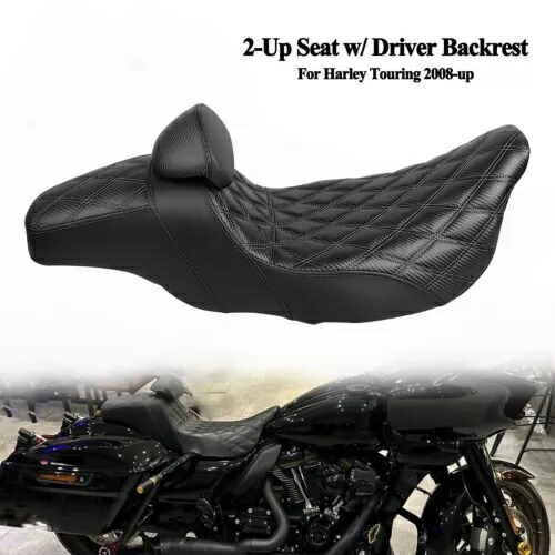 ハーレー ツーリング エレクトラ ロード ストリート グライド FLHX 用 運転席背もたれ付きステップアップシート Step-Up Seat w/Driver Backrest For Harley Touring Electra Road Street Glide FLHX 【並行輸入品】