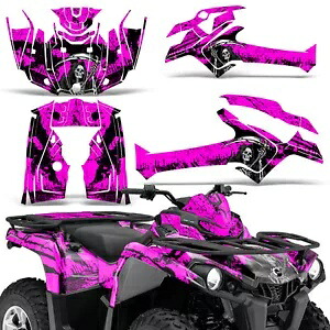 ATV グラフィックキット ステッカー デカール Can-Am アウトランダー 450/570 L 14-23 リーパー PNK 用 ATV Graphics kit Sticker Decal for Can-Am Outlander 450/570 L 14-23 Reaper PNK 【並行輸入品】