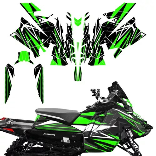 デカール ラップ スキン グラフィック キット フィット ポラリス マトリクス スレッド スノーモービル 20-22 RS グリーン Decal Wrap Skins Graphics Kit Fit Polaris Matryx Sled Snowmobile 20-22 RS Green 【並行輸入品】