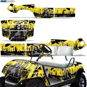 カートグラフィックキットデカールステッカーヤマハゴルフカート 1995-2006 リープイエロー Cart Graphics Kit Decal Sticker For Yamaha Golf Cart 1995-2006 REAP YELLOW 【並行輸入品】