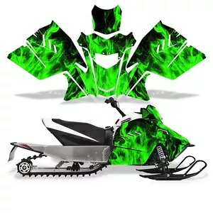 スノーモービル グラフィックス キット デカール Arctic Cat ZR 200 2018-2024 Green Flames用 Snowmobile Graphics kit Decal for Arctic Cat ZR 200 2018-2024 Green Flames 【並行輸入品】