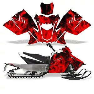 スノーモービル グラフィックス キット デカール Arctic Cat ZR 200 2018-2024 Red Flames用 Snowmobile Graphics kit Decal for Arctic Cat ZR 200 2018-2024 Red Flames 【並行輸入品】