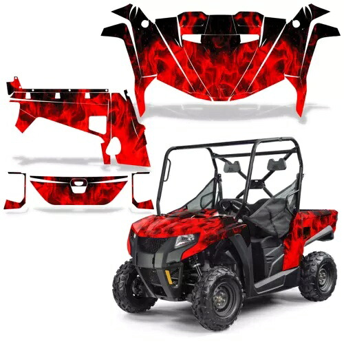 UTV グラフィックキット デカール Arctic Cat Prowler 500 2019 Red Flames 用 UTV Graphic Kit Decal for Arctic Cat Prowler 500 2019 Red Flames 【並行輸入品】
