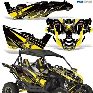 グラフィックキット ヤマハ YXZ 1000 1000R デカールスキン SXS UTV 15-18 ロックスター ブラックに適合 Graphic Kit Fits Yamaha YXZ 1000 1000R Decal Skins SXS UTV 15-18 Rockstar Black 【並行輸入品】