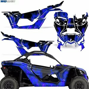 UTV グラフィックス キット デカール Can-Am Maverick X3 DS RS 2ドア 16-22 ICE ブルー用 UTV Graphics Kit Decal for Can-Am Maverick X3 DS RS 2-Door 16-22 ICE BLUE 【並行輸入品】