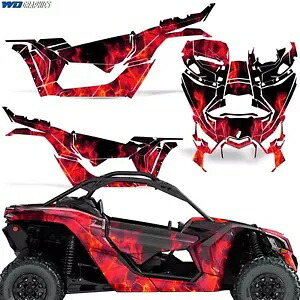 UTV グラフィックス キット デカール Can-Am Maverick X3 DS RS 2ドア 16-22 ICE RED用 UTV Graphics Kit Decal for Can-Am Maverick X3 DS RS 2-Door 16-22 ICE RED 【並行輸入品】|カスタムパーツ WORLD倉庫