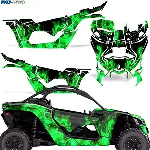 UTV グラフィックス キット デカール Can-Am Maverick X3 DS RS 2ドア 16-22 アイスグリーン用 UTV Graphics Kit Decal for Can-Am Maverick X3 DS RS 2-Door 16-22 ICE GREEN 【並行輸入品】